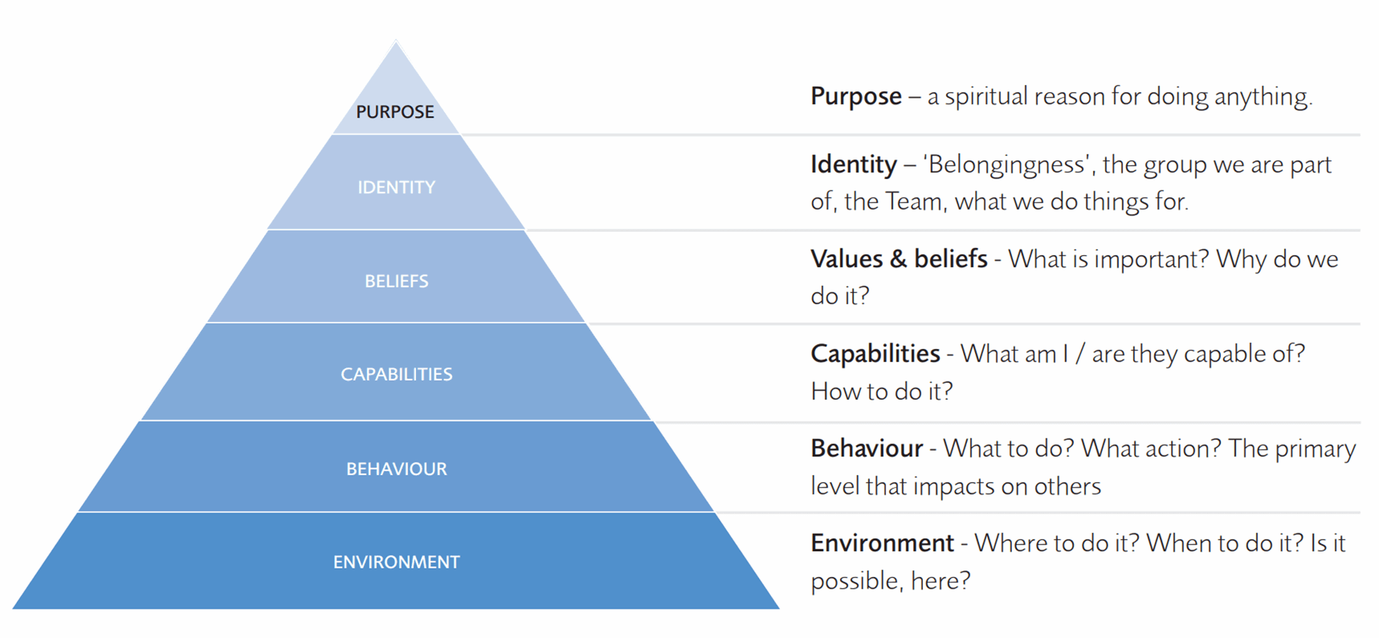 Logical levels of change diagram