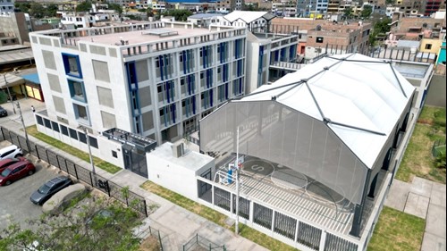 A view of a new school in Peru